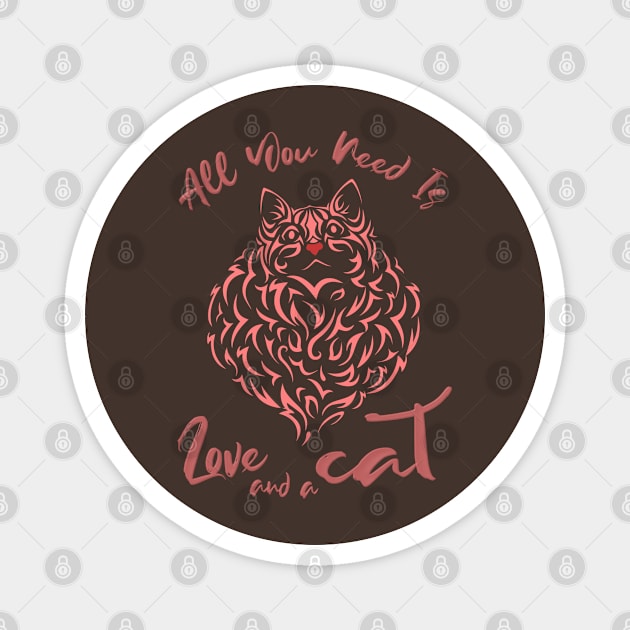 All you need is love and a cat Magnet by FlyingWhale369